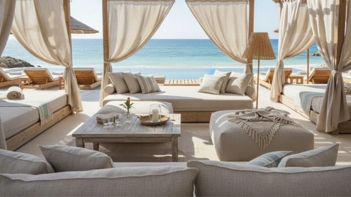 Linen Textures Transform Beach Club Ambiance