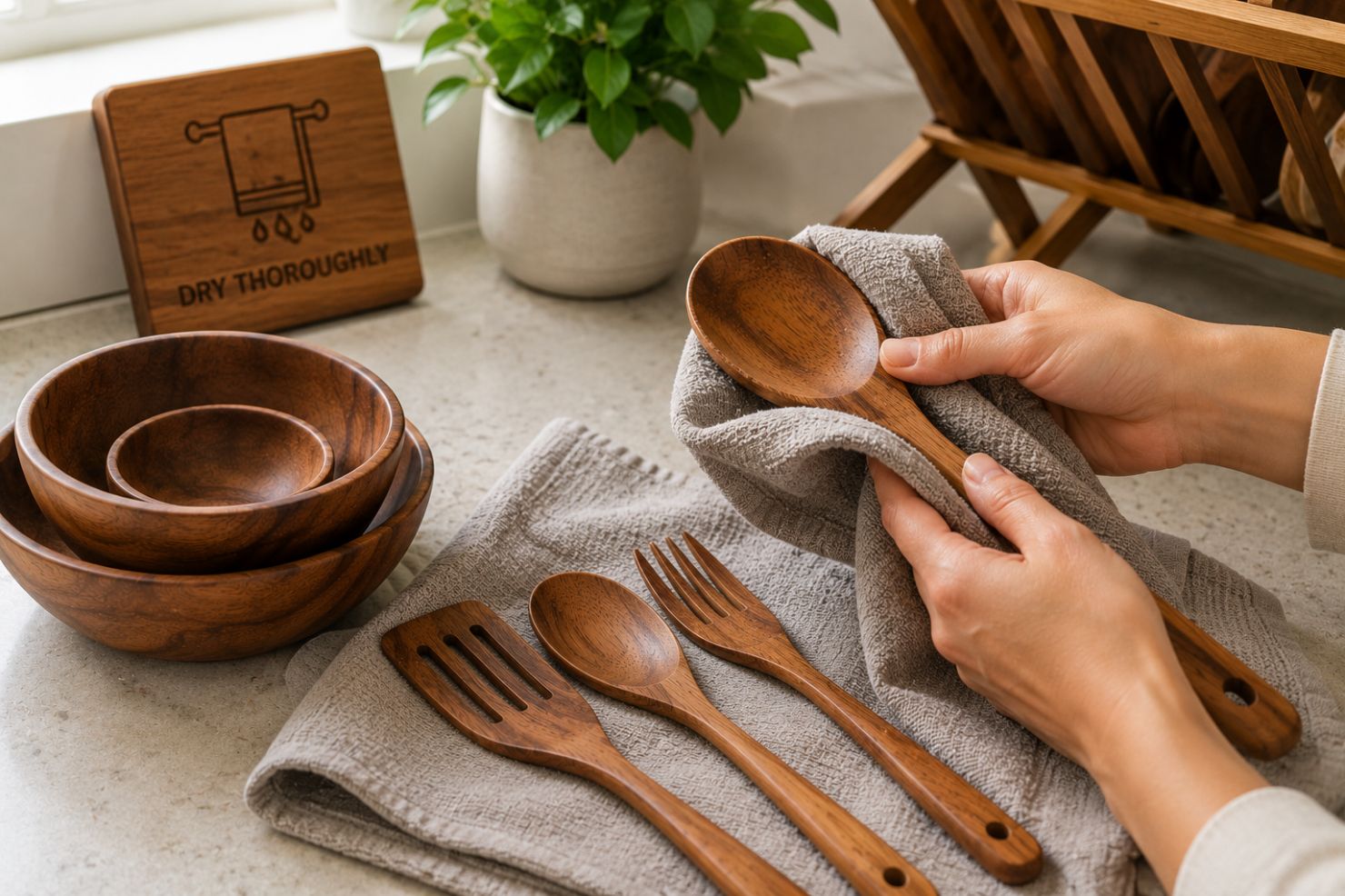 Woodenware Dry Thoroughly
