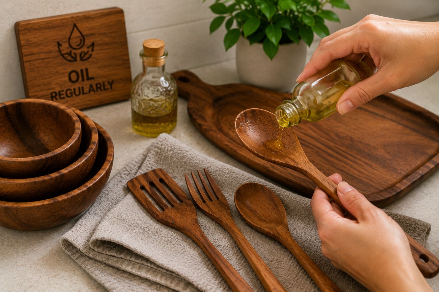 Woodenware Oil Regularly